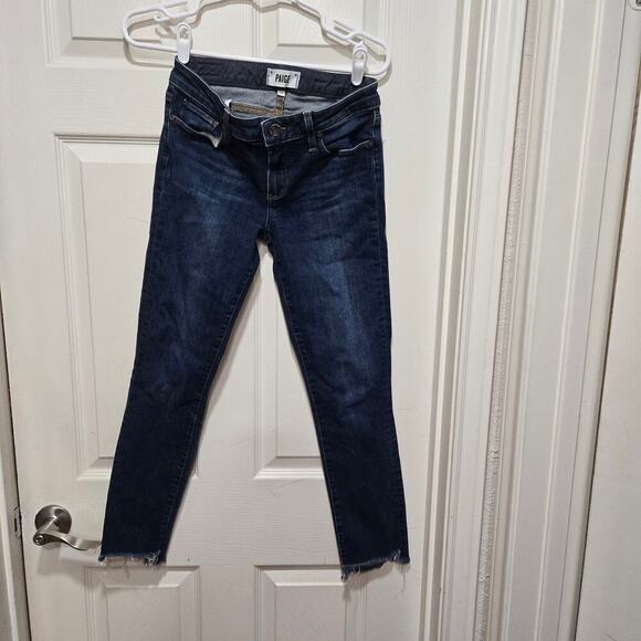 Paige jeans womens size 27 blue skyline ankle peg step hem frayed hem denim - Picture 8 of 9